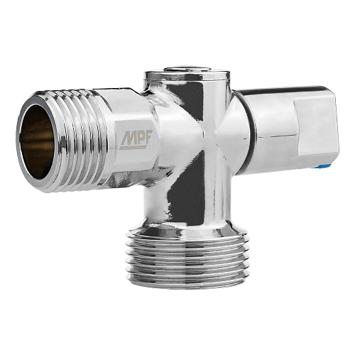 Кран шаровой угловой для бытовой техники 1/2" х 3/4" н/н (ручка сбоку),ГОСТ, MPF