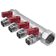 Manifold with shut-off valves 4 outlets x 1" x 1/2" male. MPF buy wholesale