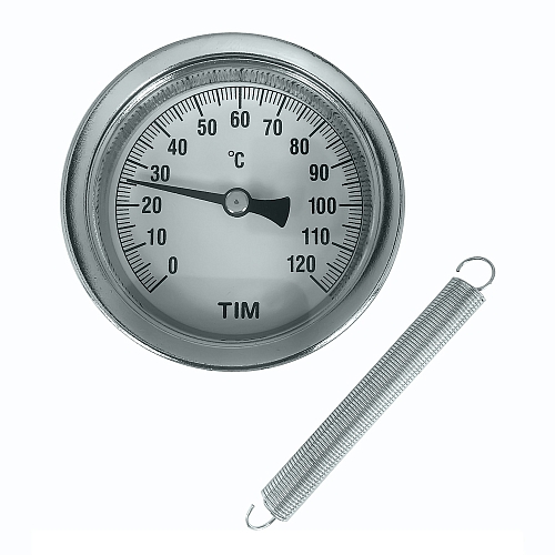 Термометр биметалл. накладной с пружиной, темп. 120 гр. 