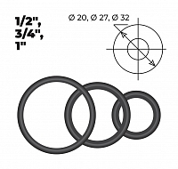 Set of plumbing rings for 1/2", 3/4", 1" (2+2+2 pcs)