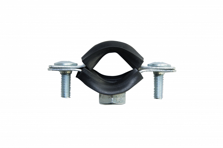 Galvanized Steel Clamp with Rubber Gasket 1/2" (20-23 mm) M8, bolt, dowel buy wholesale