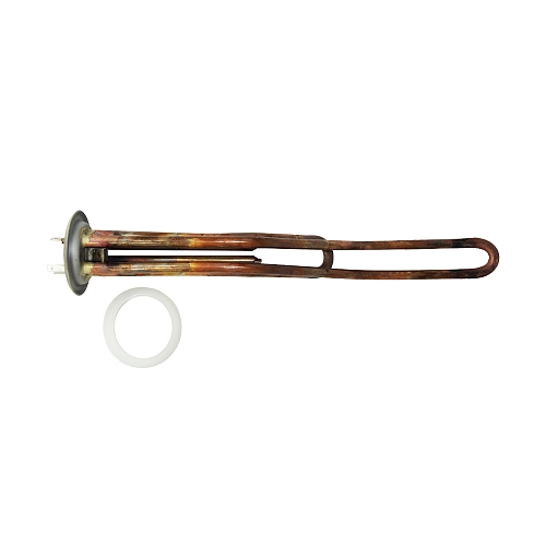 Tubular Heating Element for Horizontal Water Heater 2000W RF for M4 anode (w/ gasket), copper