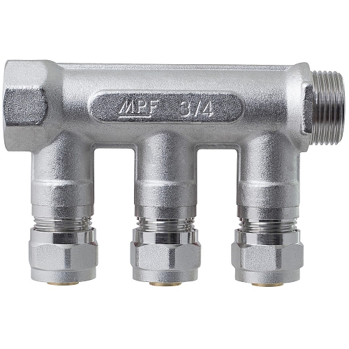 Metal/plastic pipe manifold with shut-off valves 3 outlets x 3/4" x 16 mm MPF buy wholesale
