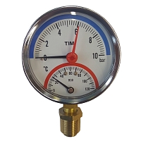 Radial Thermo Pressure Gauge, 1/2" 10 bar