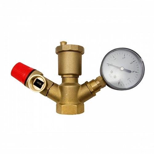 Safety Assembly (Automatic Air Valve, Pressure Gauge, Bleeder) 1"
