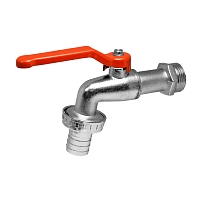 1/2" Bib Tap Water Ball Valve with Barb Fitting, Handle