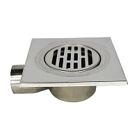 Shower angular stainless steel drain 15 x 15 cm