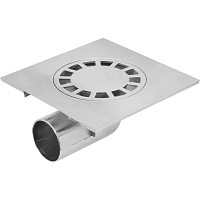 Shower angular metal drain 15 x 15 cm chrome-plated