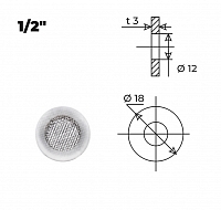 Spacer for faucet with mesh 1/2" (2 pcs)