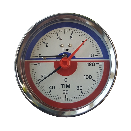Axial Thermo Pressure Gauge, 10 bar, max 120°C, 1/2" male buy wholesale
