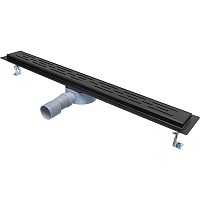 Linear stainless steel drain (shower drain) with black finish 750 mm long
