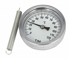 Термометр биметалл. накладной с пружиной, темп. 120 гр.